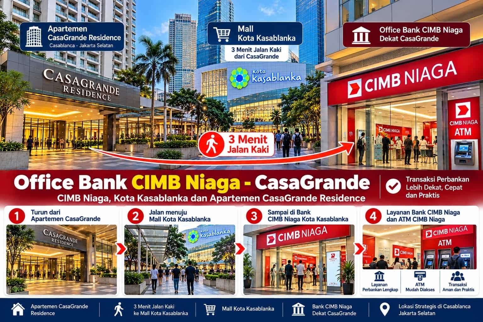 Office Bank CIMB Niaga - CasaGrande: CIMB Niaga, Kota Kasablanka dan Apartemen CasaGrande Residence