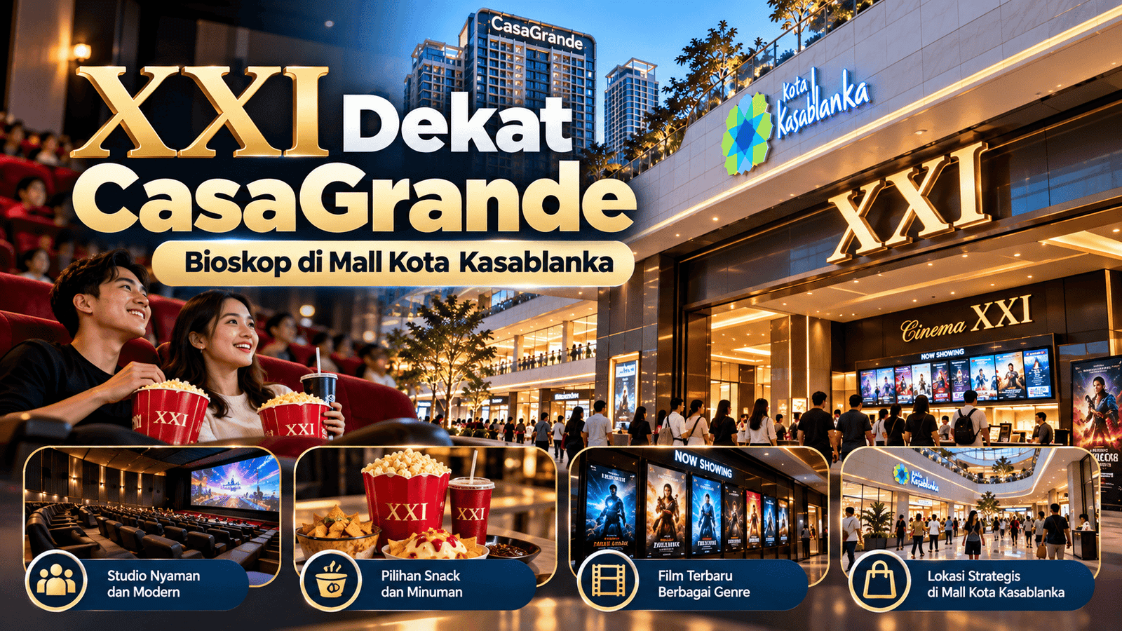XXI Dekat CasaGrande: Bioskop di Mall Kota Kasablanka