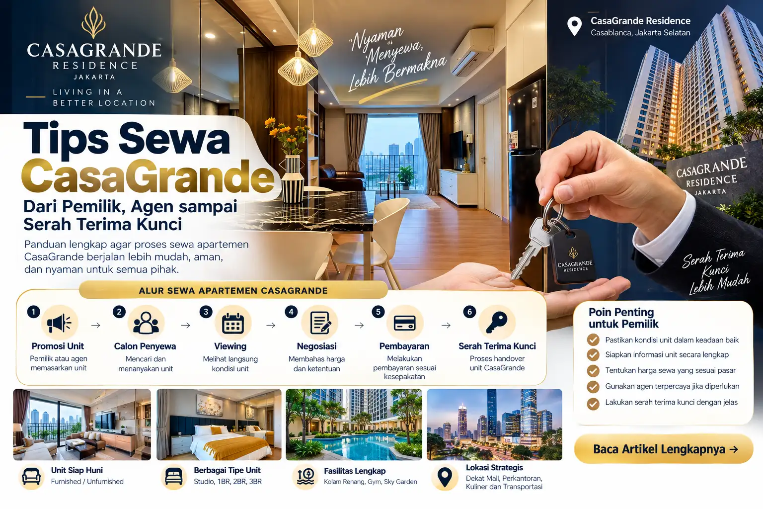 Tips Sewa CasaGrande: Dari Pemilik, Agen sampai Serah Terima Kunci