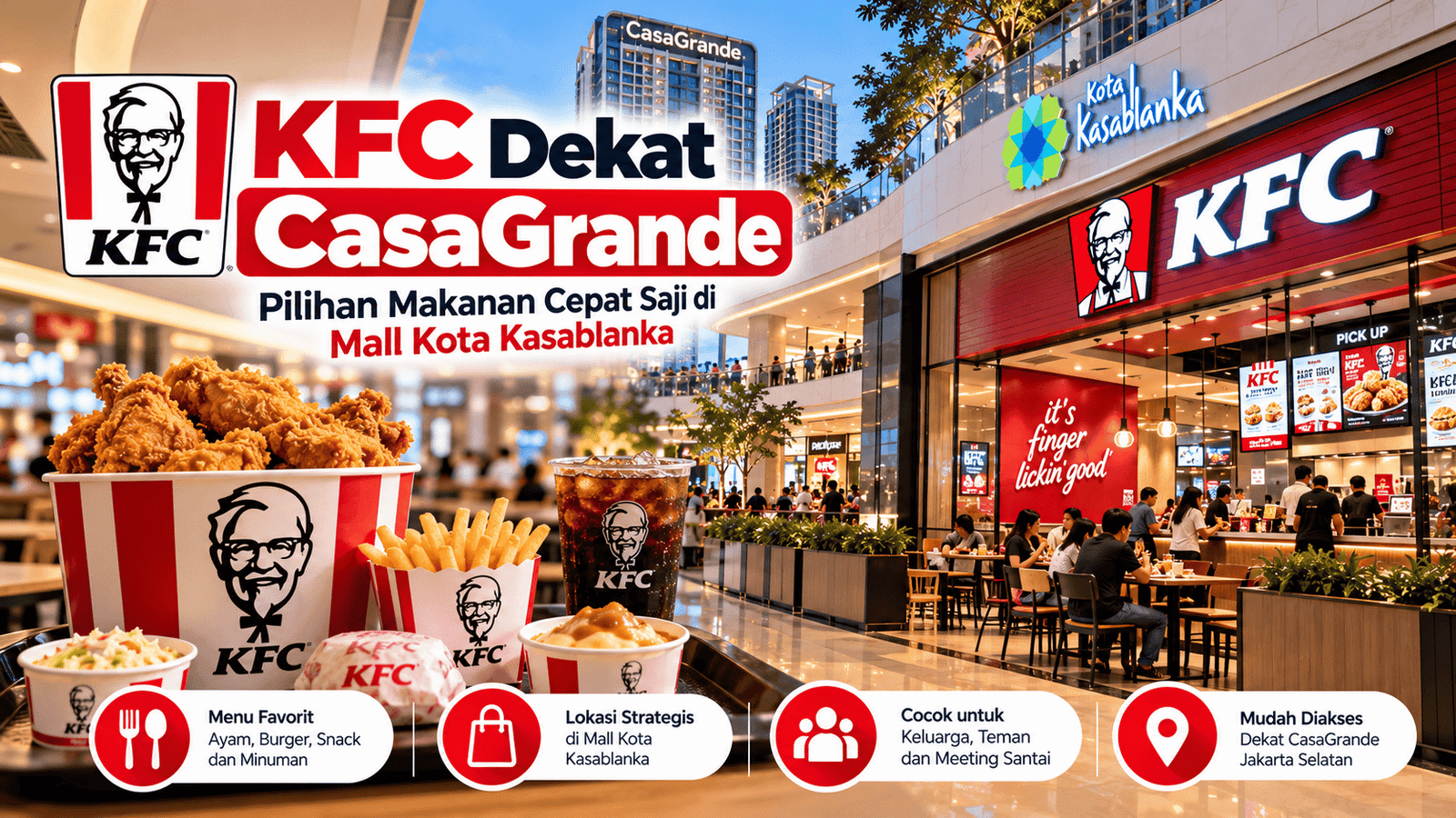 KFC Dekat CasaGrande Pilihan Makanan Cepat Saji di Mall Kota Kasablanka