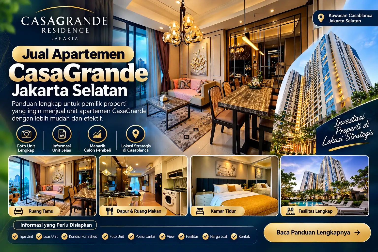 Jual Apartemen CasaGrande Jakarta Selatan untuk Pemilik Properti