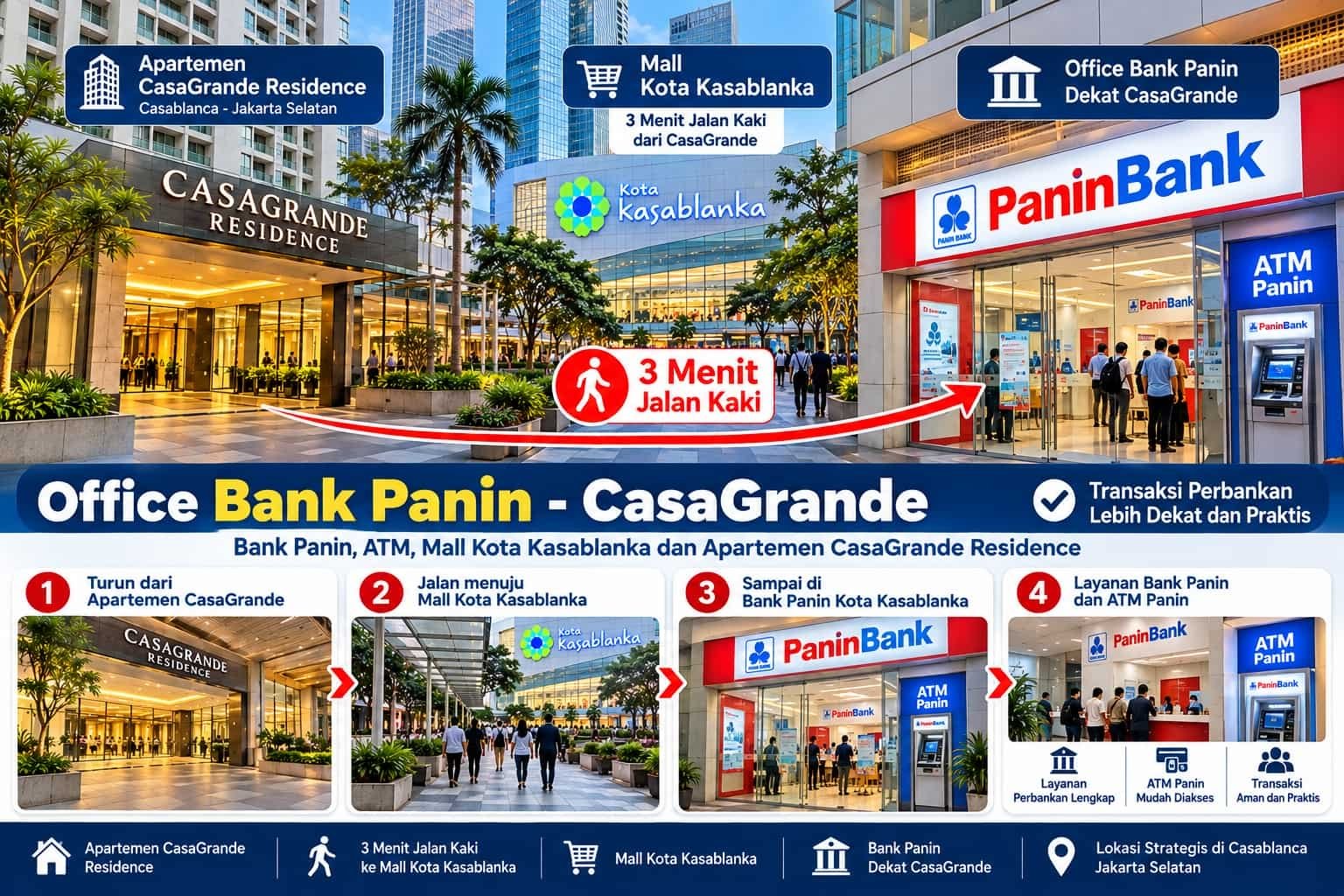Office Bank Panin - CasaGrande: Bank Panin, ATM, Mall Kota Kasablanka dan Apartemen CasaGrande Residence